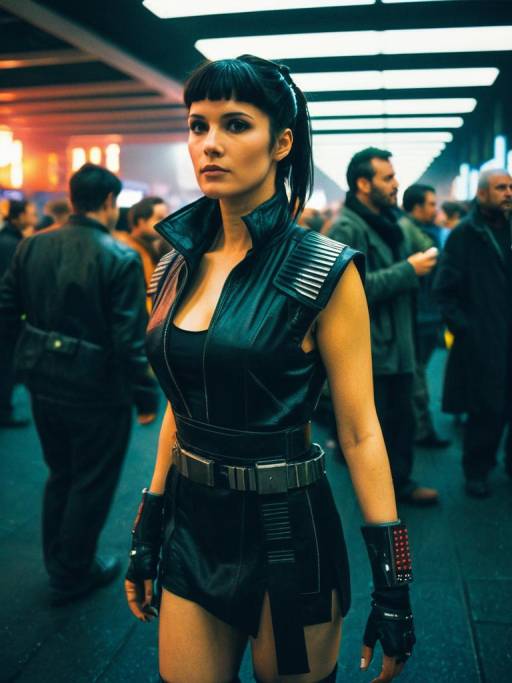 Woman in Blade Runner Joi Costume at Sci-Fi Festival