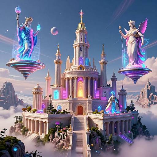 Futuristic Olimpo: Neon Mythology City