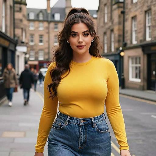 Curvy Manga Woman in Edinburgh Street