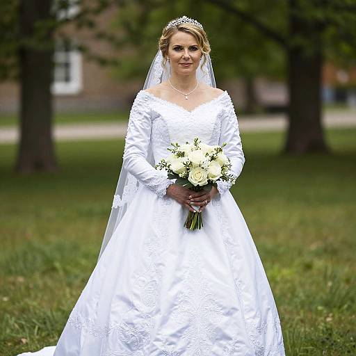 Bride in Traditional Danish Wedding Dress