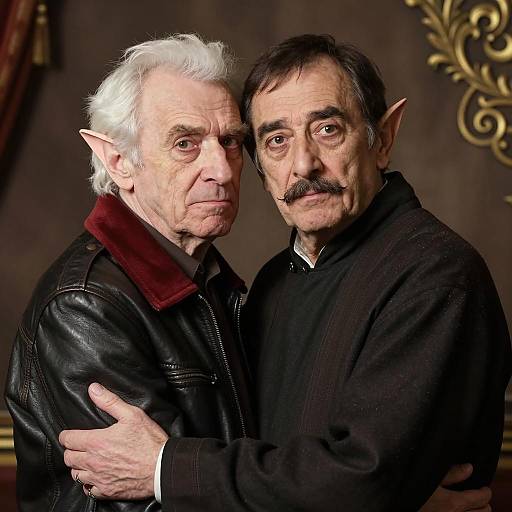 Charming Embrace of Two Elders