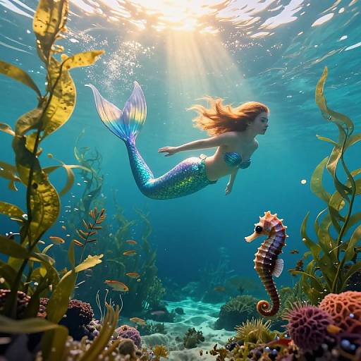 Ethereal Underwater Mermaid Scene