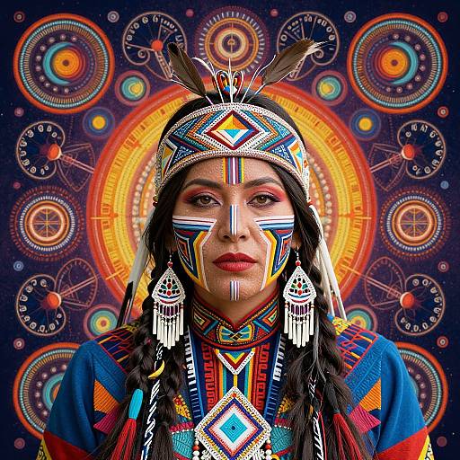 Psychedelic Native American Woman Art