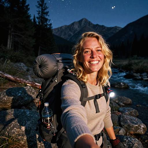 Joyful Outdoor Selfie in Nature's Embrace