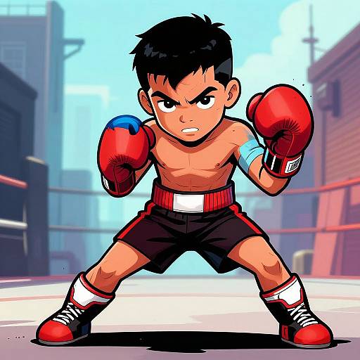 Comic Style Boy Boxer Portrait