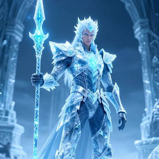 Stoic Ice Guardian Anime Character
