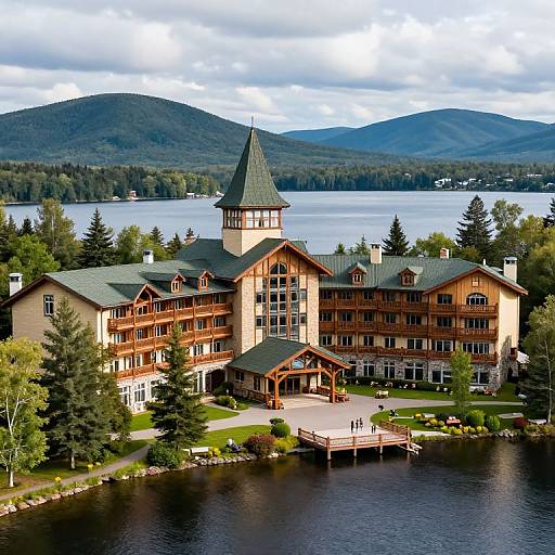 Serene Lake Placid Lodge Scene