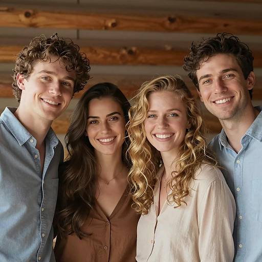 Joyful Group Portrait with Warm Lighting