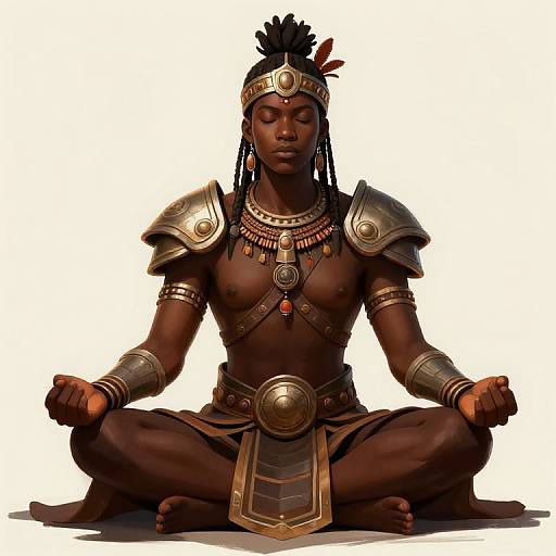 Futuristic African Warrior Meditation