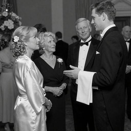 Elegant Black and White Formal Party Scene