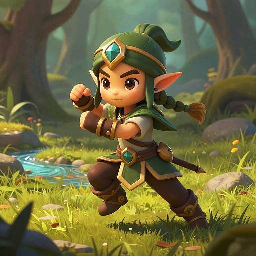 Fierce Sweet Elven Ranger in Meadow