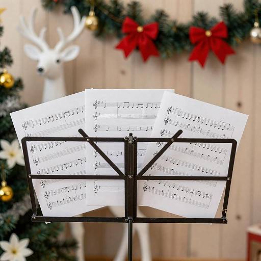 Festive Sheet Music with Christmas Decor