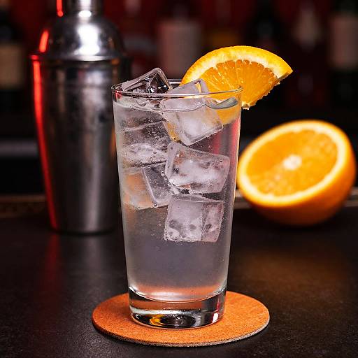 Vibrant Orange Cocktail with Shaker