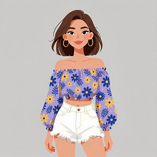 Boho-Chic Smiling Woman Portrait