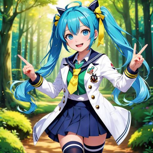 Vibrant Sorceress in Magical Forest