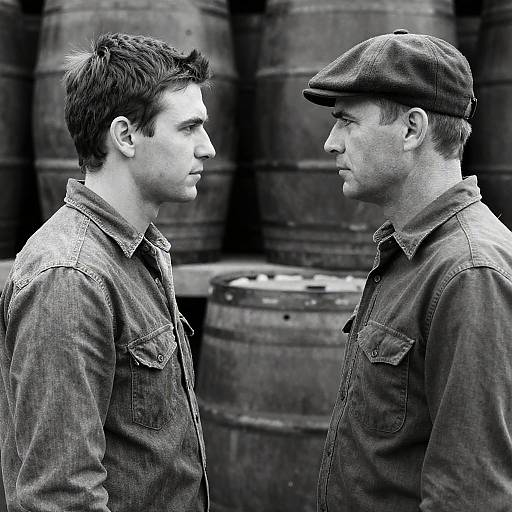 Confrontation in Contrast: Two Men