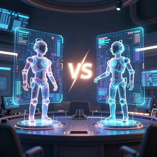 AI Model Clash in Sci-Fi Holograms
