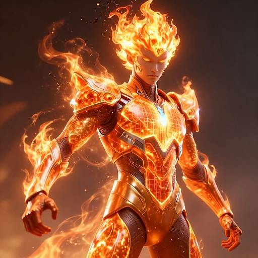 Solar Blaze Superhero Energy Portrait