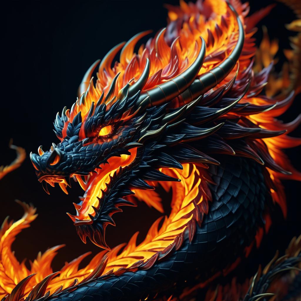 Stunning 4K Fire Dragon Art