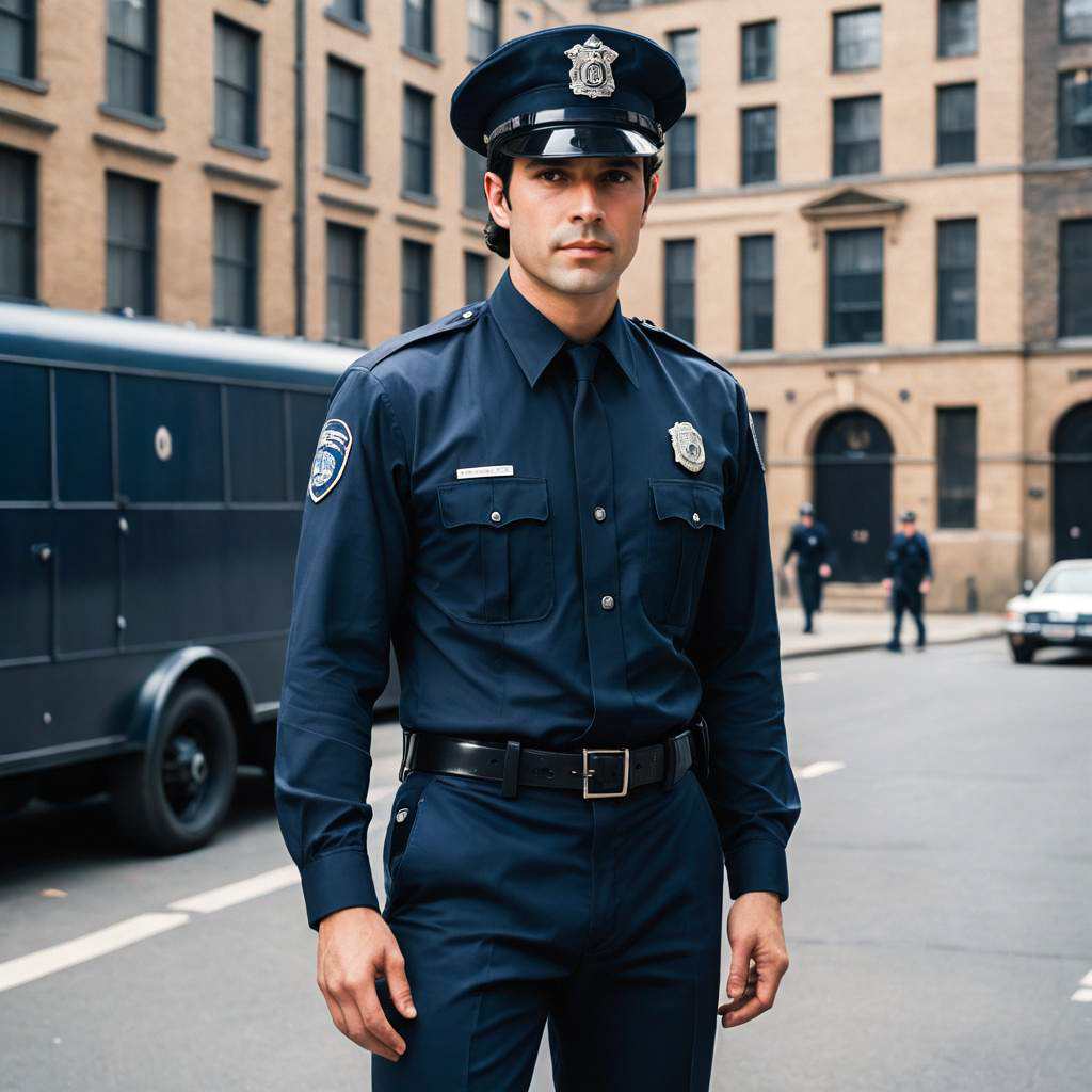 Stylish Young Police Officer Portrait