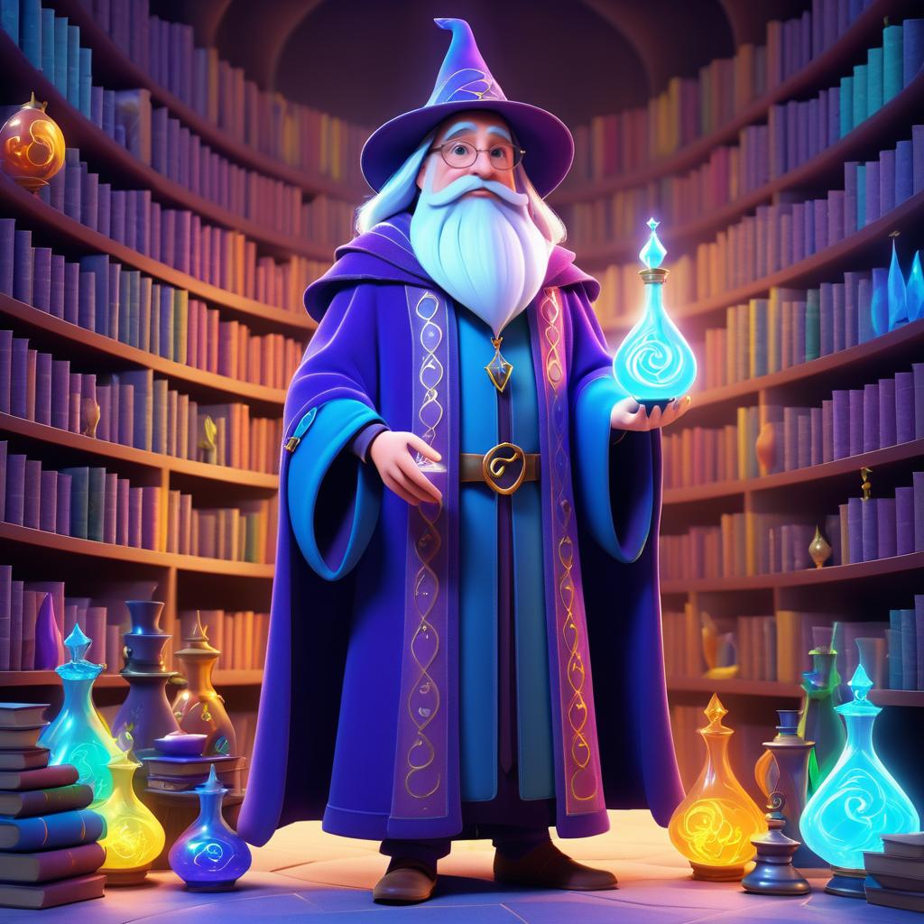 Enchanting Wizard in Pixar Style