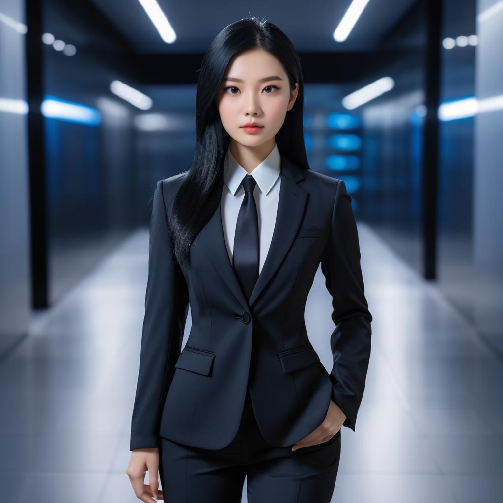 Business Portrait of a Stern Asian Woman