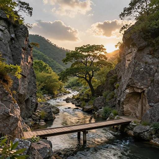 Serene Cliffs and River Landscape