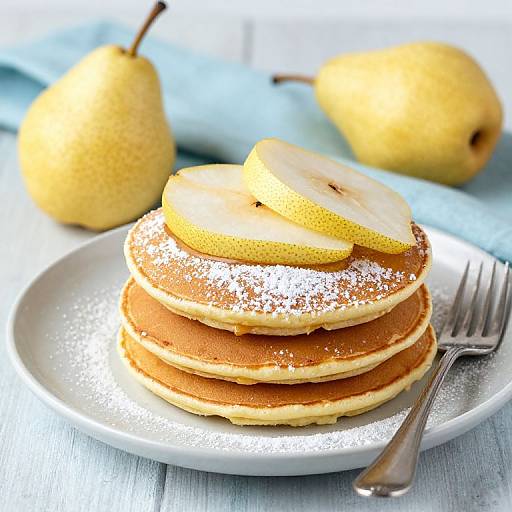 Golden Pancakes with Fresh Pears