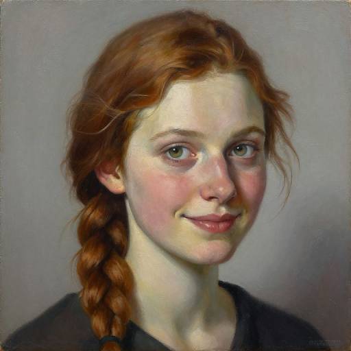 Portrait of Smiling Auburn-Haired Mother