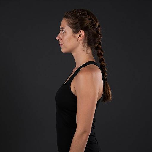 Profile Portrait of a Woman in Black