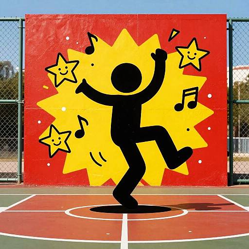 Joyful Haring-Style Dance Scene