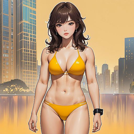 Shy Convention Attendee in Yellow Bikini