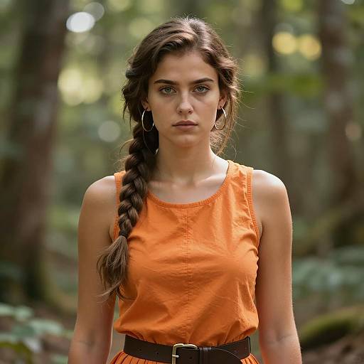 Photorealistic Jane in Forest Costume Shot