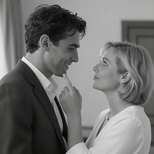 Intimate Black-and-White Profile Portrait