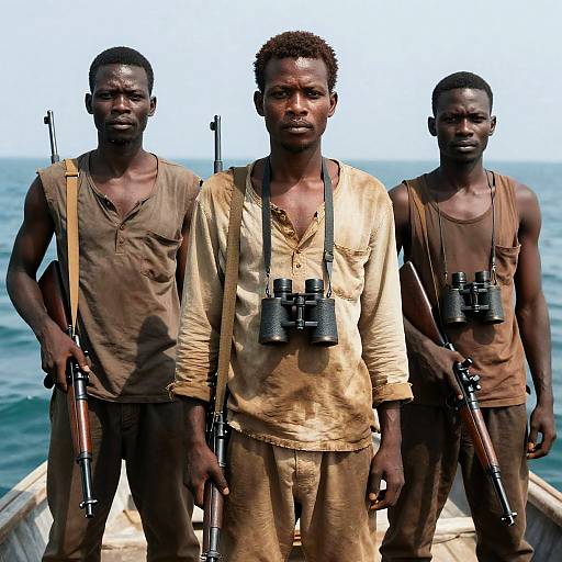 Three African Men on a Boat