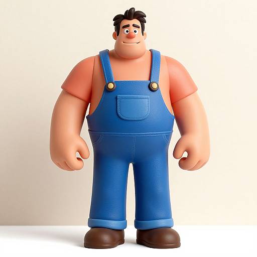 Man in Overalls by Wall