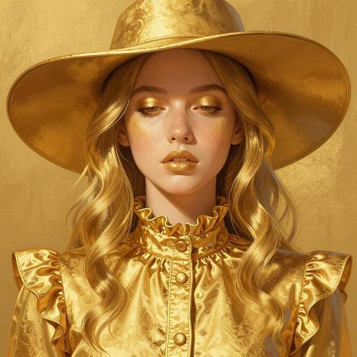 Elegant Woman with Golden Glow Illustration
