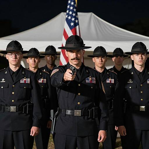 Intense Soldiers under Night Sky