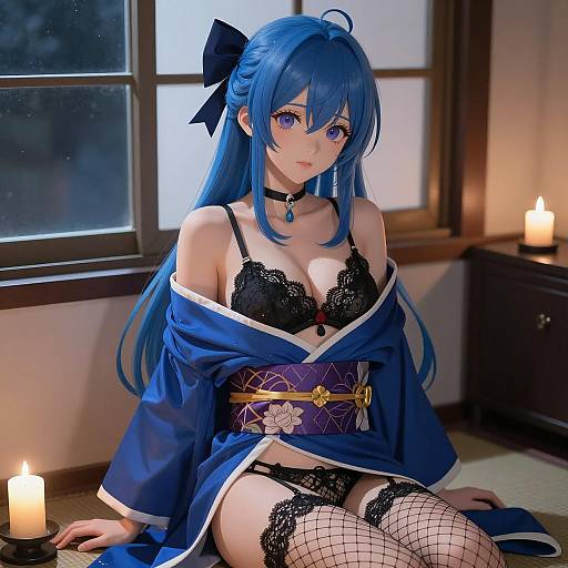 Sensual Midnight Anime Illustration