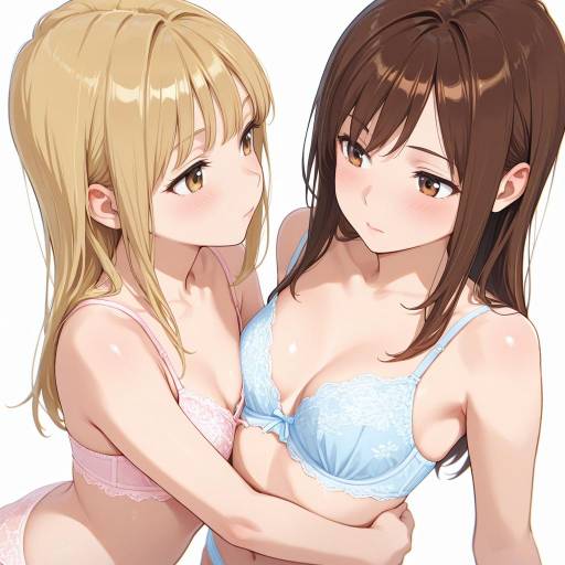 Elegant Embrace of Two Young Women Elegant Embrace of Two Young Women