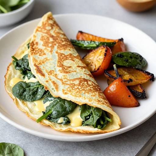 Spinach Crepes with Roasted Vegetables
