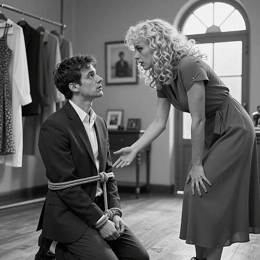 Dramatic Black and White Portrait Scene