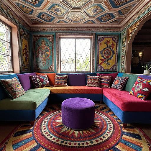 Vibrant Bohemian Living Room Design