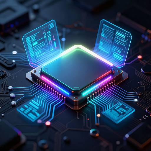 High-Tech AI Chip Sticker Design