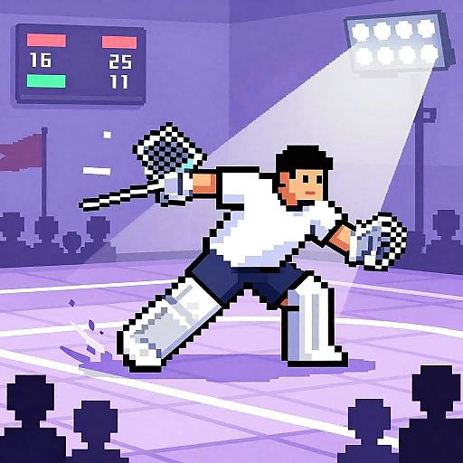 Retro Pixel Art Futsal Goalie Save