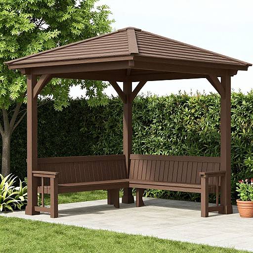 Corner Outdoor Pergola Benches Gazebos