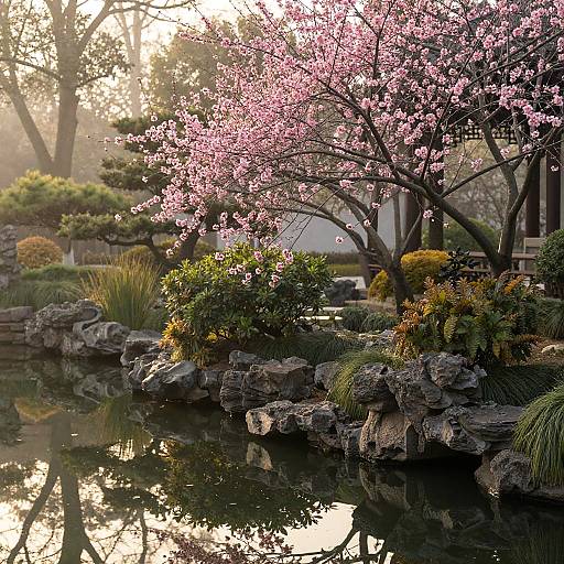 Tranquil Asian Garden Landscape