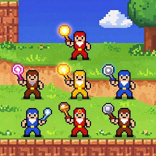 80s Pixel Art Fantasy Landscape