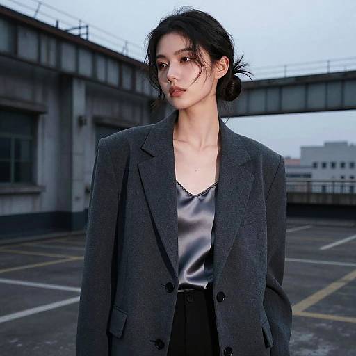 Androgynous Model Loose Bun Editorial