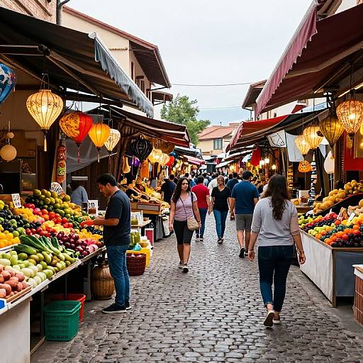 Vibrant Traditional Marketplace Scene